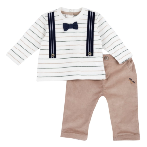Chicco – Conjunto Camisola+Calças – Bege/Azul