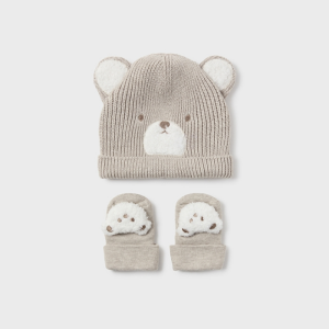 Mayoral – Conjunto Gorro+Meias – Ursinho Bege