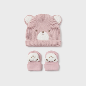 Mayoral – Conjunto Gorro+Meias – Ursinho Rosa