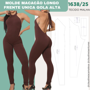 1638/24 MOLDE MACACÃO LONGO FRENTE UNICA GOLA ALTA