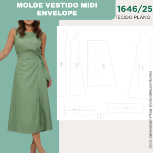 MOLDE VESTIDO MIDI ENVELOPE 1646/25