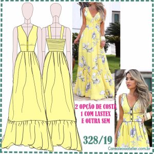 Molde Vestido Longo com Lastex e Babado 328/19