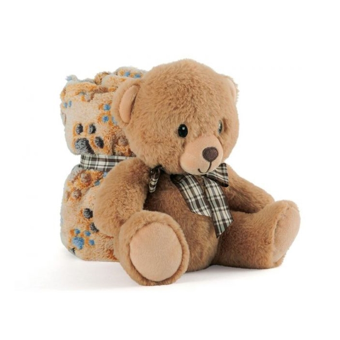 Perletti – Conjunto Peluche+Manta – Urso Teddy
