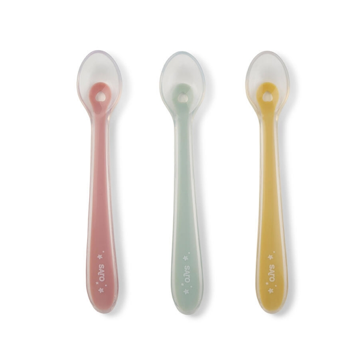 Saro – Conjunto 3 Colheres Silicone – Rosa/Verde/Amarelo - Image 2