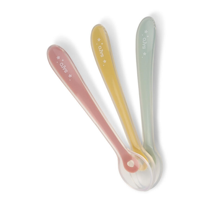 Saro – Conjunto 3 Colheres Silicone – Rosa/Verde/Amarelo - Image 3