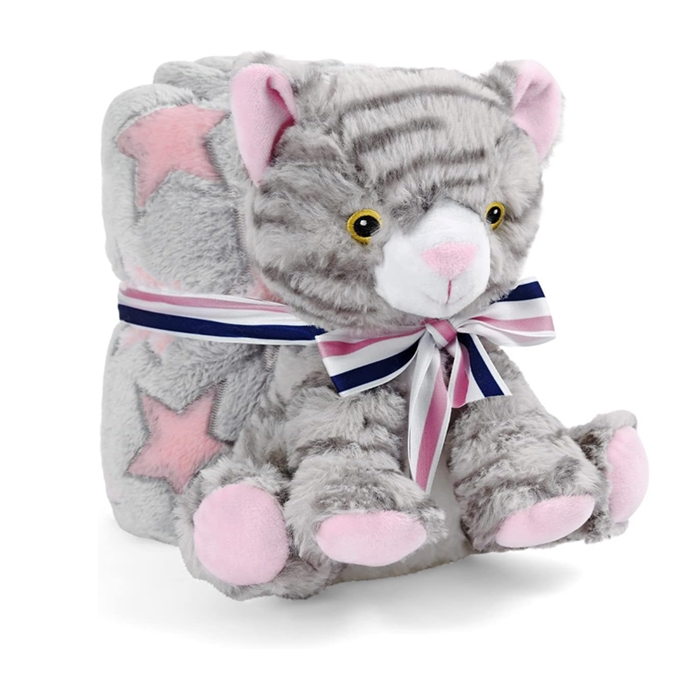 Perletti – Conjunto Peluche+Manta – Gato Candy