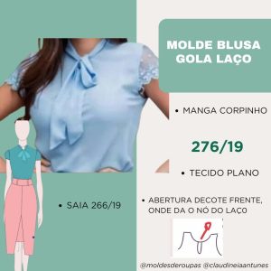 Molde Blusa Gola Laço 276/19