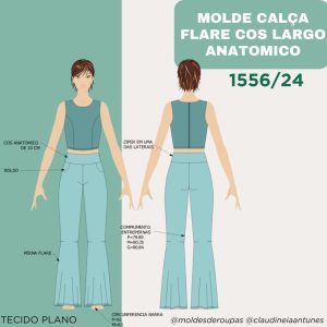 Molde Calça Flare cos Largo Anatômico 1556/24