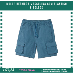 Molde Bermuda Masculina com Elástico e Bolsos 1474/23