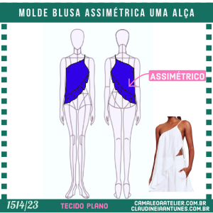 Molde Blusa Assimétrica uma Alça 1514/23