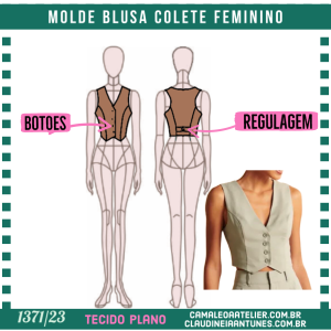 Molde Blusa Colete Feminino 1371/23