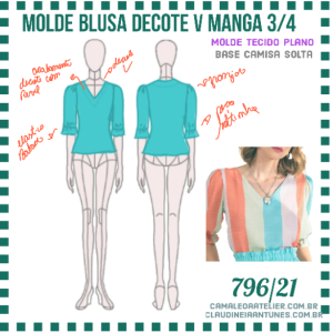 Molde Blusa Decote V 796/21