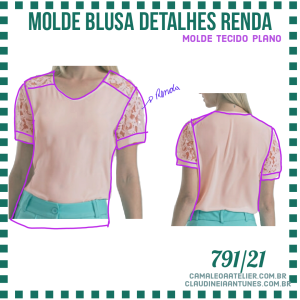 Molde Blusa Detalhes Renda 791/21
