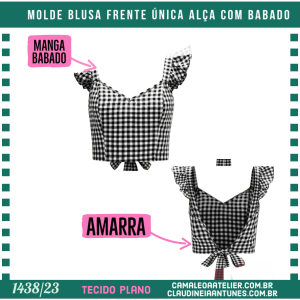 Molde Blusa Frente Unica Alça com Babado 1438/23