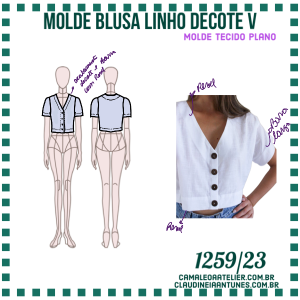 Molde Blusa Linho Decote V 1259/23