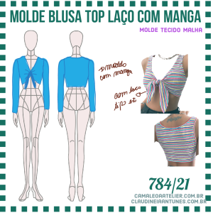 Molde Blusa Top Laço com Manga 784/21