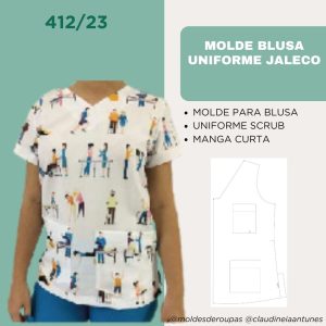 Molde Blusa Uniforme Jaleco 412/23