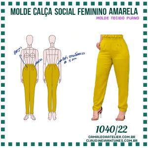 Molde Calça Social Feminino Amarela 1040/22
