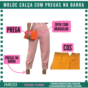 Molde Calça com Pregas na Barra 1410/23