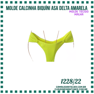 Molde Calcinha Biquini Asa Delta Amarela 1228/22