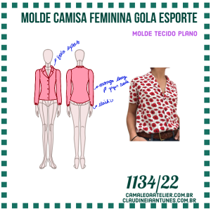 Molde Camisa Feminina Gola Esporte 1134/22