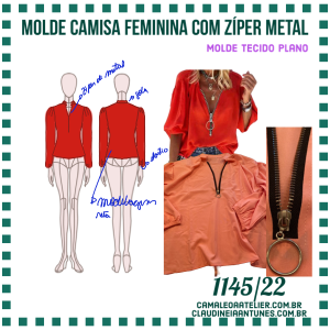 Molde Camisa Feminina com Zíper Metal 1145/22