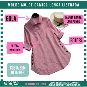 Molde Camisa Longa Listrada 1358/23