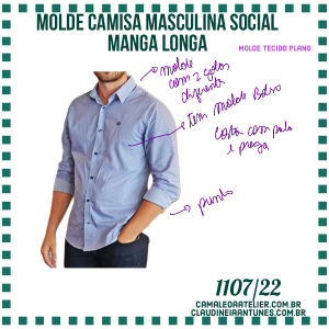 Molde Camisa Masculina Social Manga Longa 1107/22