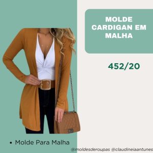 Molde Cardigan em Malha 452/20