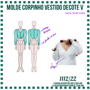 Molde Corpinho Vestido Decote V 1112/22