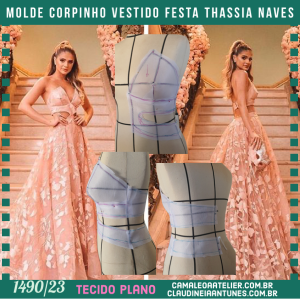 Molde Corpinho Vestido Festa Thassia Naves 1490/23