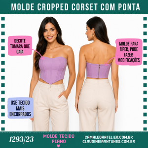 Molde Cropped Corset com Pontas 1293/23