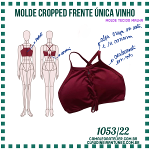 Molde Cropped Frente Unica Vinho 1053/22