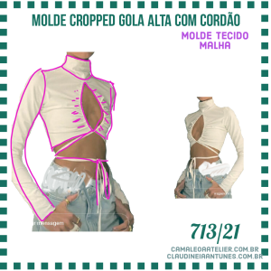 Molde Cropped Gola Alta com Cordão 713/21