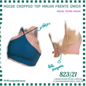 Molde Cropped Top Malha Frente Única 823/21