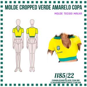 Molde Cropped Verde Amarelo Copa 1185/22