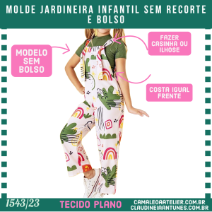Molde Jardineira Infantil sem Recorte e Bolso 1543/23
