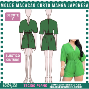 Molde Macacão Curto Manga Japonesa 1524/23