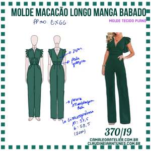 Molde Macacão Longo Manga Babado 370/19