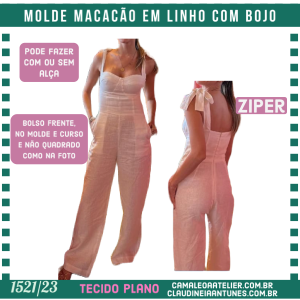 Molde Macacão em Linho com Bojo 1521/23