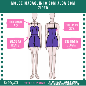 Molde Macaquinho com Alça e Zíper 1345/23
