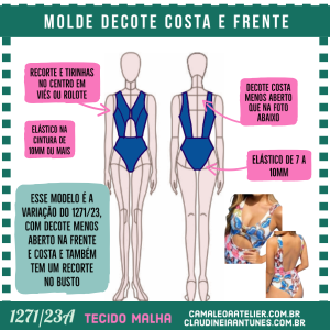 Molde Maio Decote Costa e Frente 1271/23A