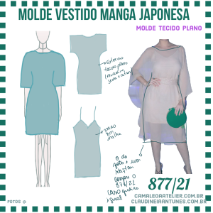 Molde Vestido Manga Japonesa 877/21