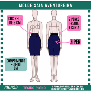 Molde Saia Uniforme Aventureira 1361/23