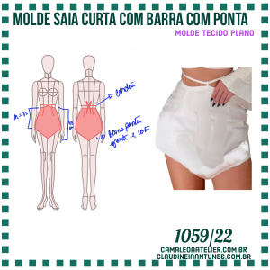 Molde Saia Curta Barra com Ponta 1059/22