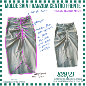 Molde Saia Franzida Centro Frente 829/21