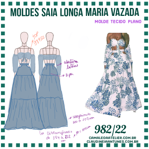 Molde Saia Longa Maria Vazada 982/22