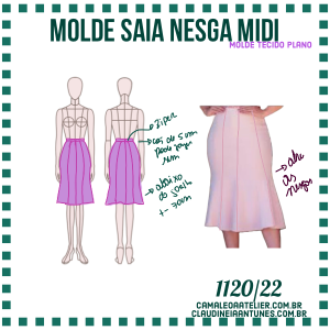 Molde Saia Nesga Midi 1120/22
