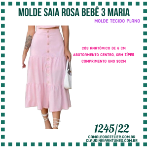 Molde Saia Rosa Bebê 3 Marias 1245/22