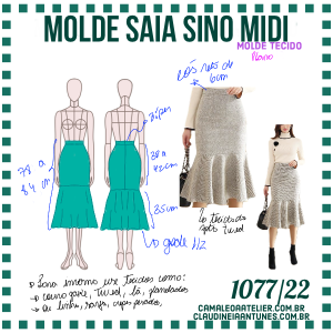 Molde Saia Sino Midi 1077/22